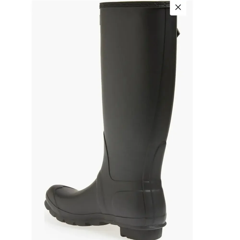 Women’s Hunter Original Tall Waterproof Rain Boot in Black SZ 8